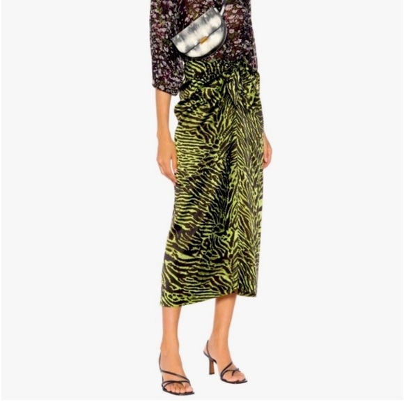 GANNI Green Printed Skirt - Picture 2 of 16